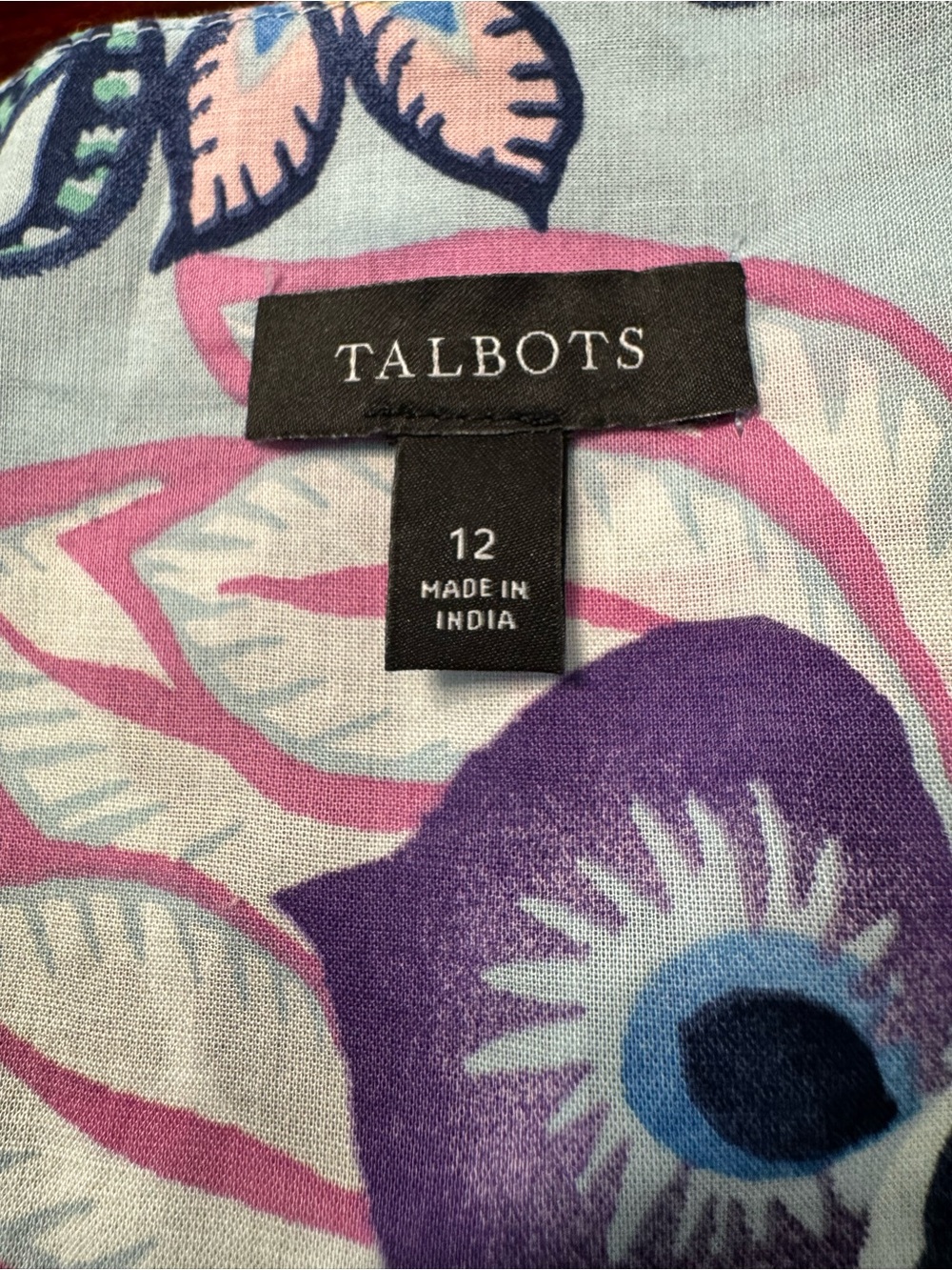 Talbots Voile Floral V-Neck Maxi Dress in Light Blue size 12 - Picture 6 of 6